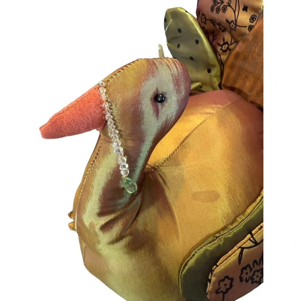 Large Vintage Fabric Turkey Plush Thanksgiving‎ Decor Centerpiece Fall 18
